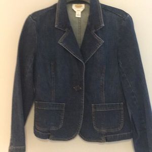 TALBOTS JEAN STRETCH JACKET PETITE 10